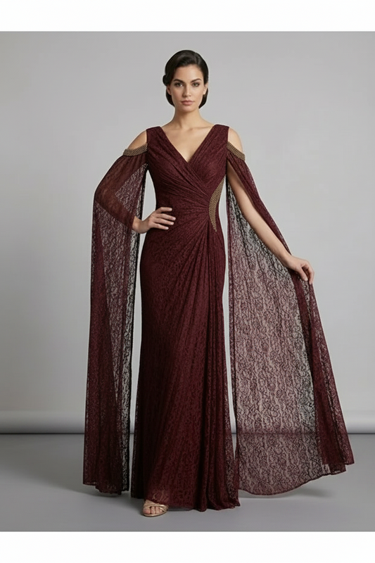 The Juliette Burgundy Gown