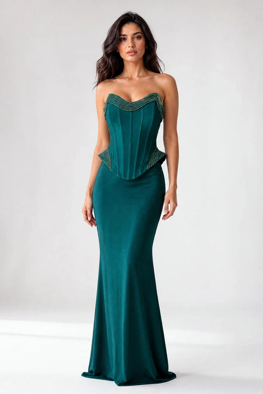 The Empress Bordeaux olive Gown