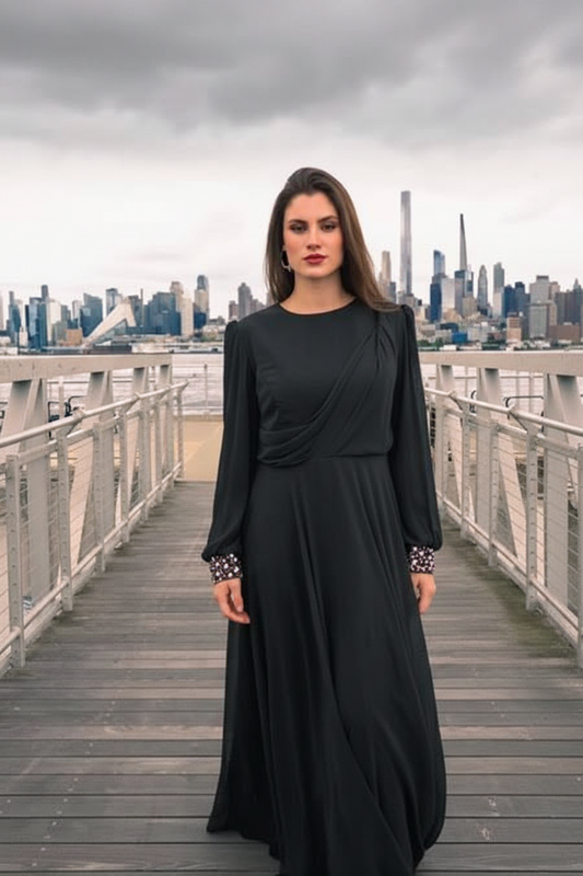Black midnight mist Gown