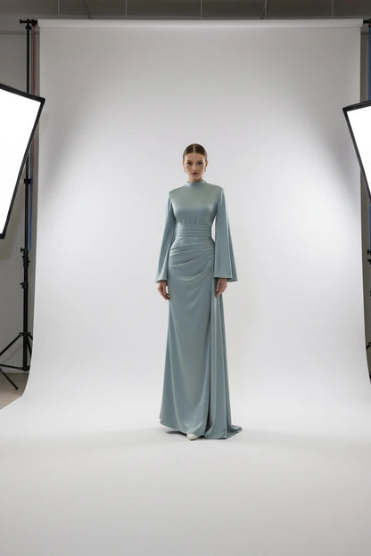 Velora Draped Evening Gown