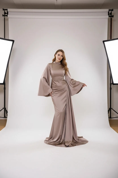 Velora Draped Evening Gown