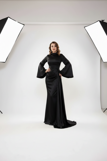 Velora Draped Evening Gown
