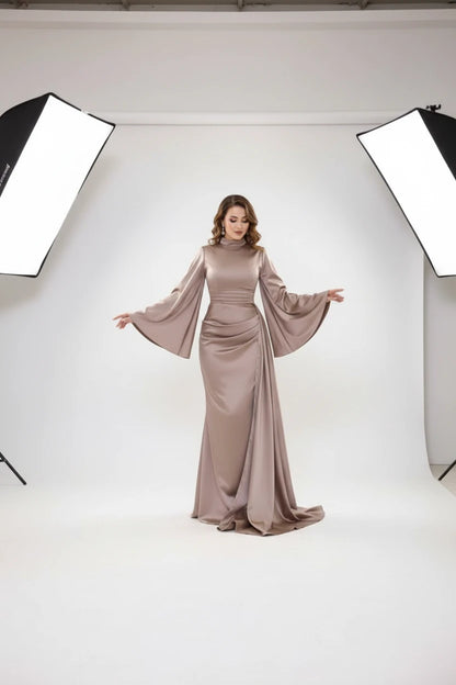 Velora Draped Evening Gown