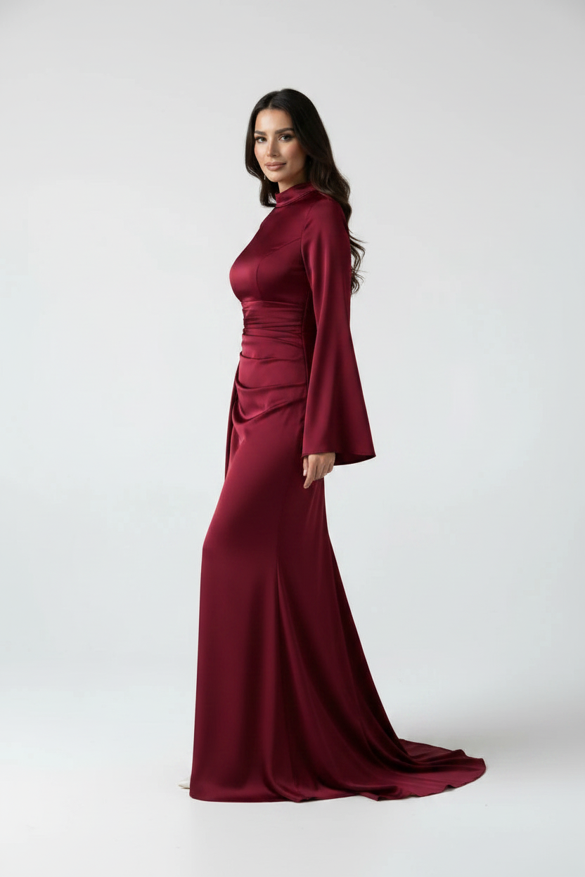 Velora Draped Evening Gown