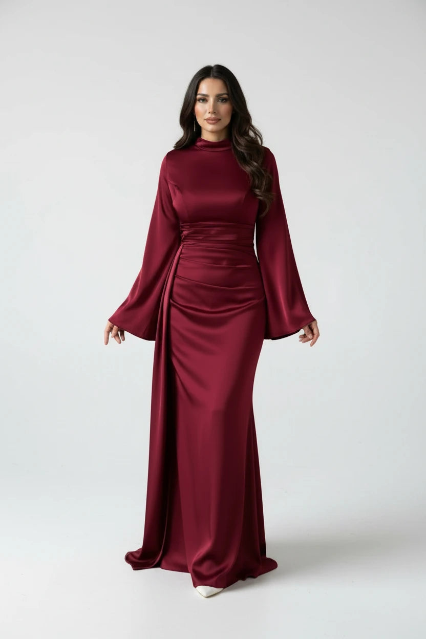 Velora Draped Evening Gown