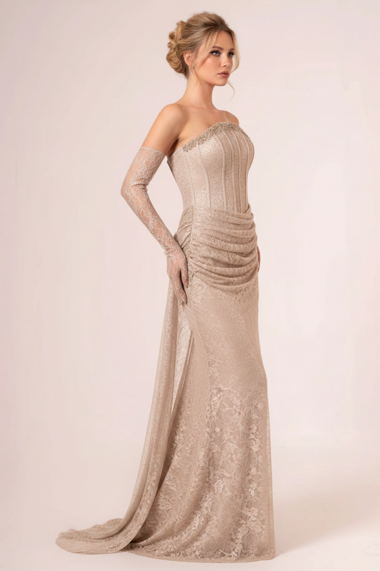 The Etoile Bordeaux Beige Gown