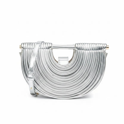 Faux Leather Half-Moon Noodle Bag