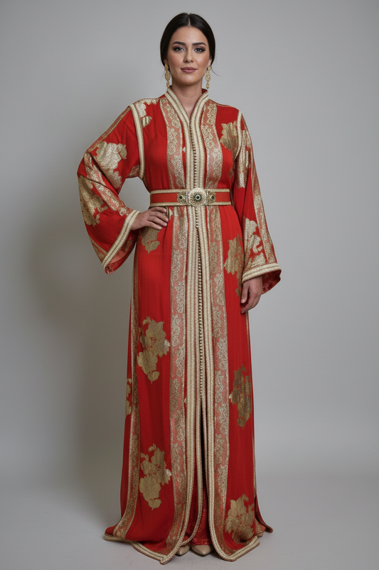 Shiny orange caftan