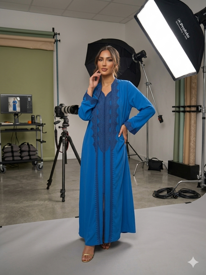 Embroidered 2-Piece Kaftan Dress