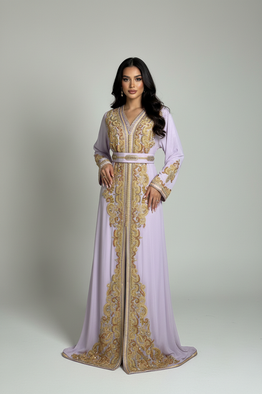 The Lavender Menatique embroidered Caftan