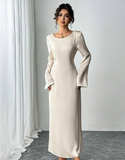 Devina Champagne satin gown
