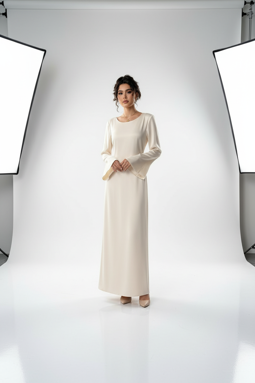 Devina Champagne satin gown