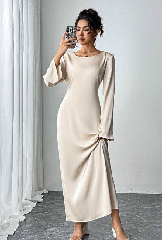 Devina Champagne satin gown