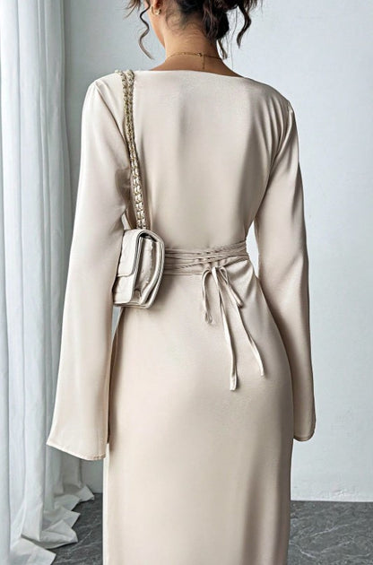 Devina Champagne satin gown