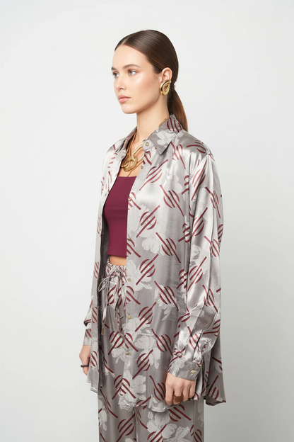 Orfeonegro Geometric Print Palazzo 2-Piece Set