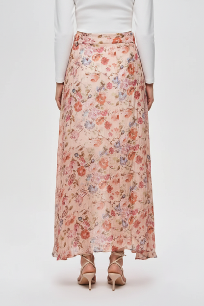 Vintage Flowy Floral Maxi Skirt