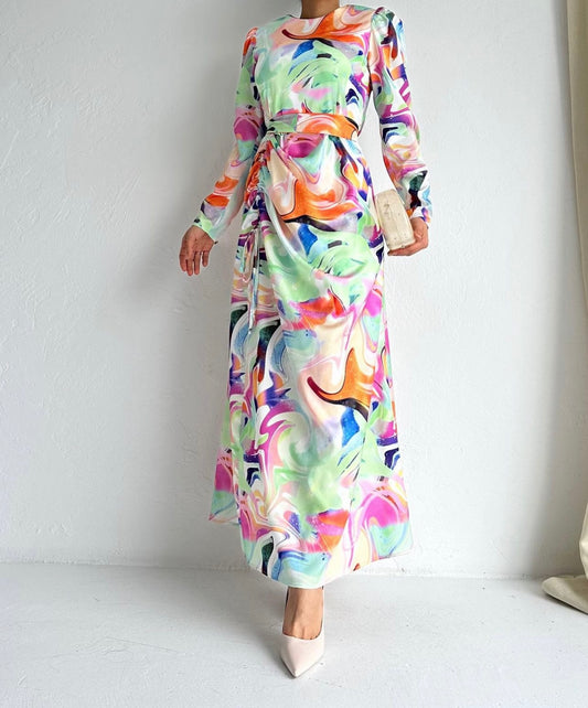 MULTI-COLORED FLOW DRESS (COLOR 3)