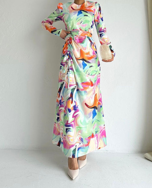 MULTI-COLORED FLOW DRESS (COLOR 3)