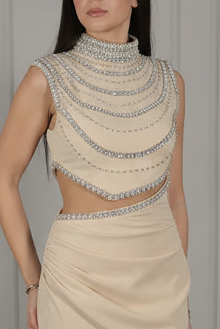 The Serephina Beige Gown