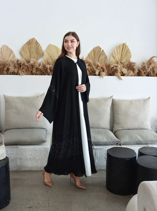 Anan Luxury Double Chiffon Black Abaya