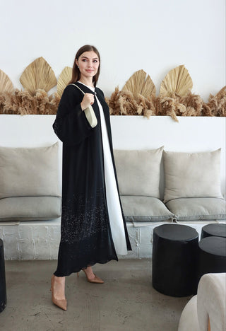 Anan Luxury Double Chiffon Black Abaya