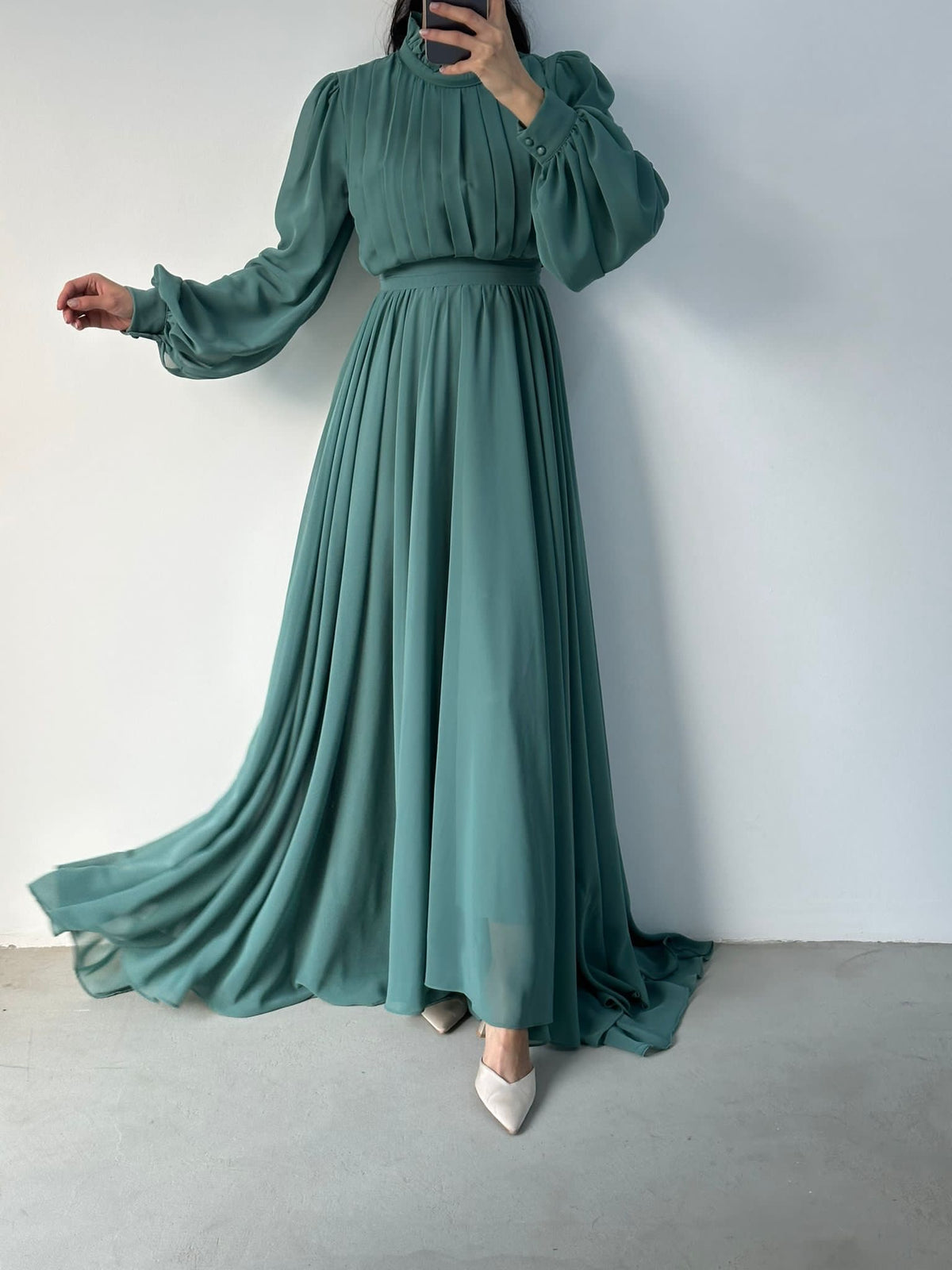Mint Green Straight Flow Dress