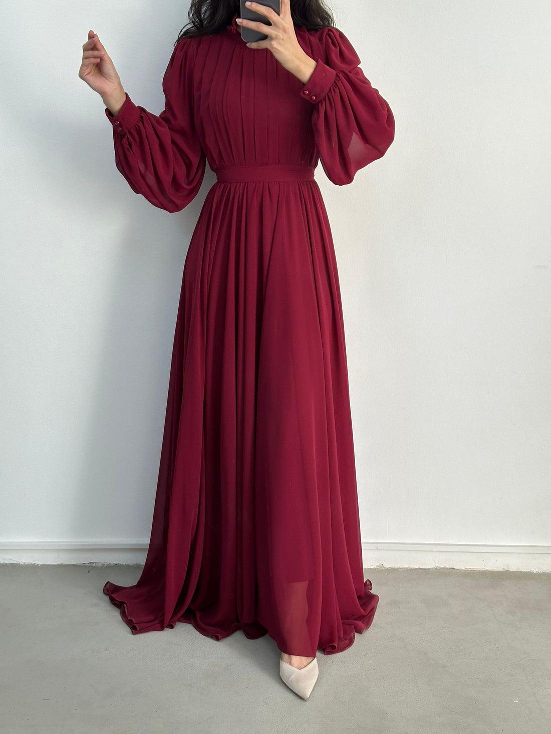 Red Straight Flow Dress