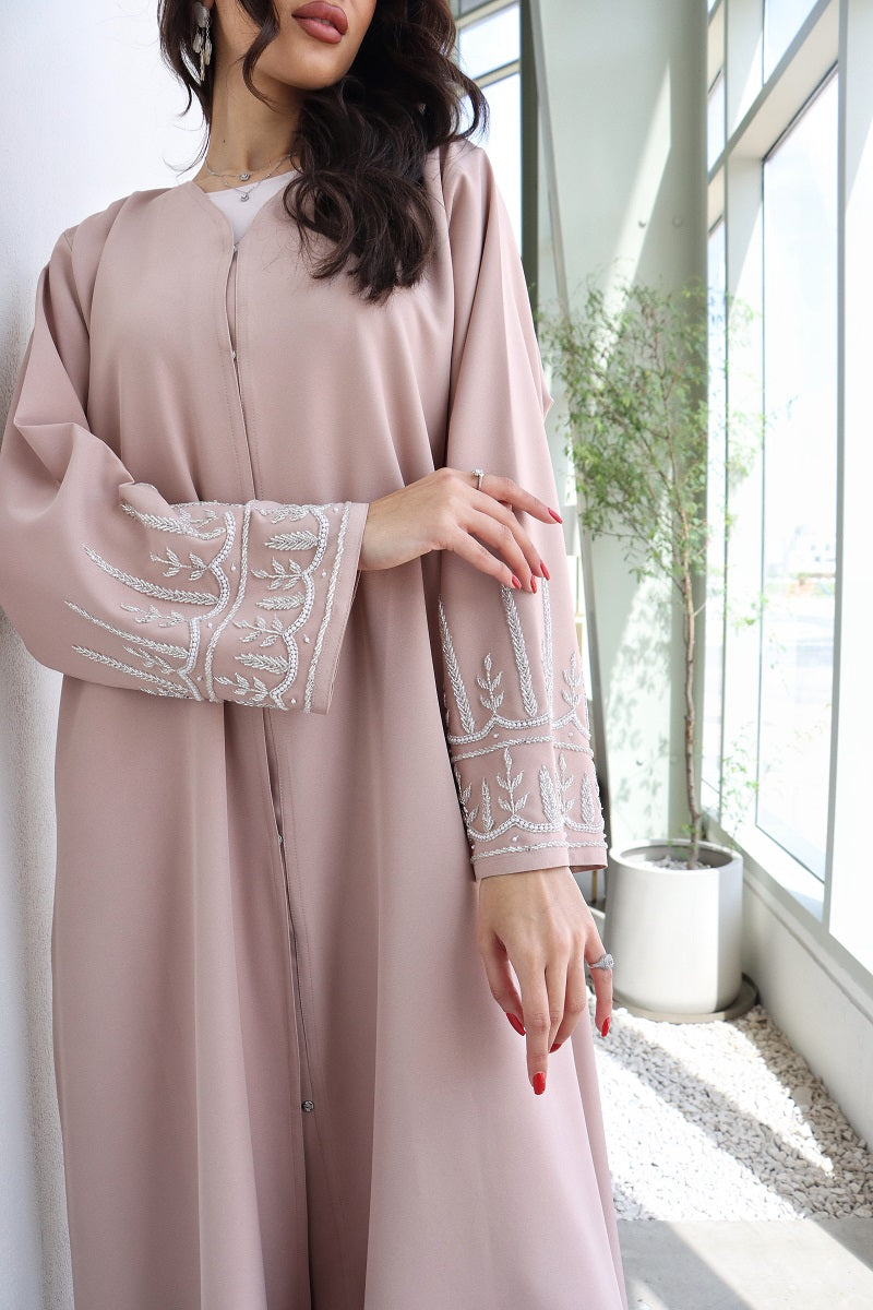 Sahara Peachy Pink Luxury Dubai Abaya