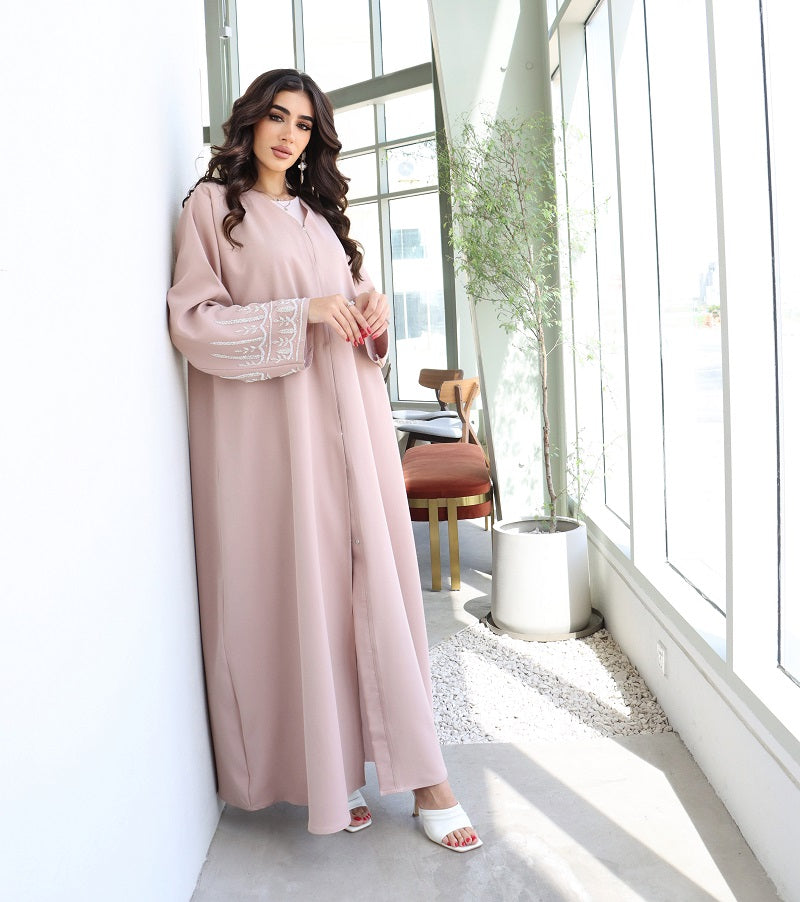 Sahara Peachy Pink Luxury Dubai Abaya