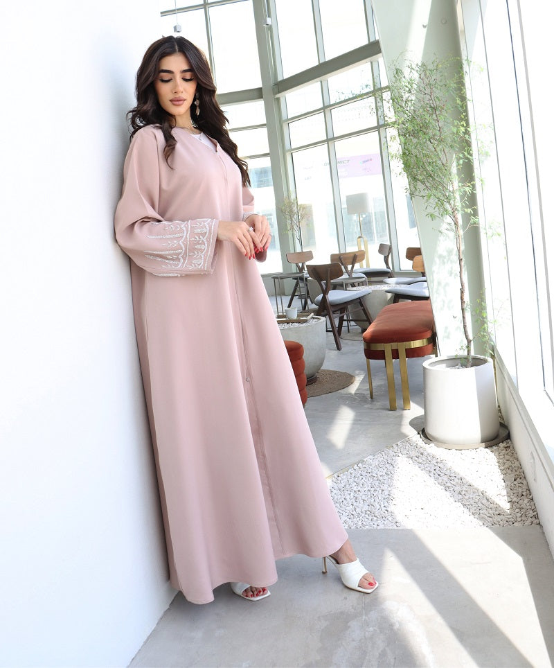 Sahara Peachy Pink Luxury Dubai Abaya