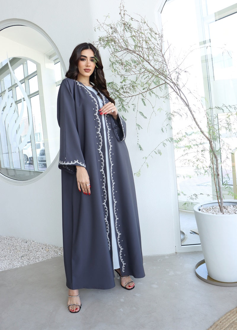 Mariam Gray Luxury Dubai abaya