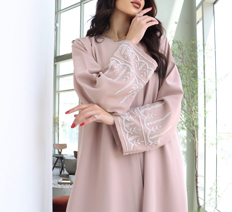 Sahara Peachy Pink Luxury Dubai Abaya