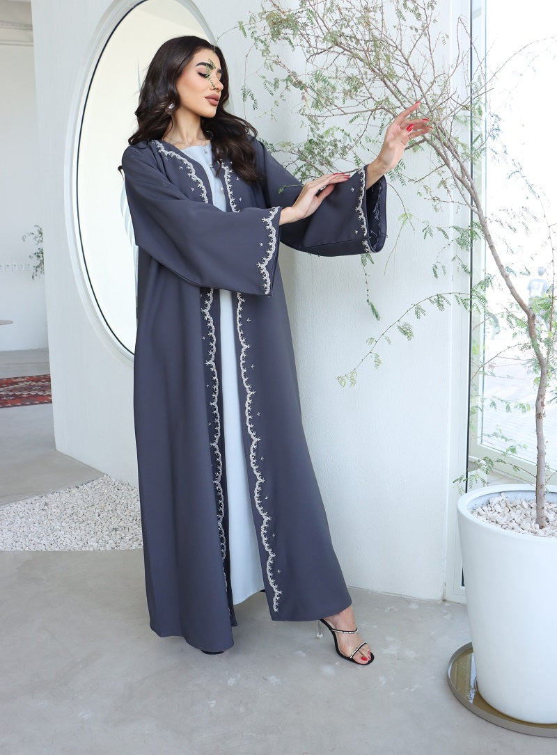 Mariam Gray Luxury Dubai Abaya