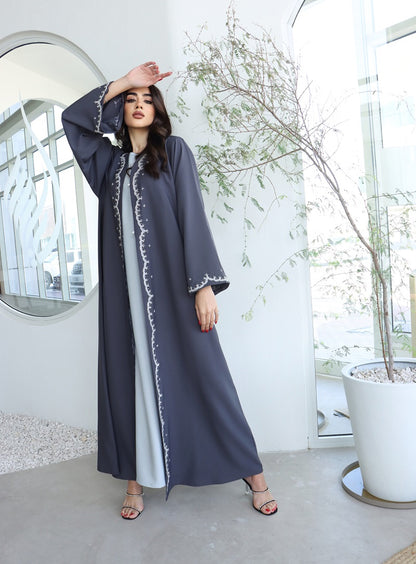 Mariam Gray Luxury Dubai Abaya