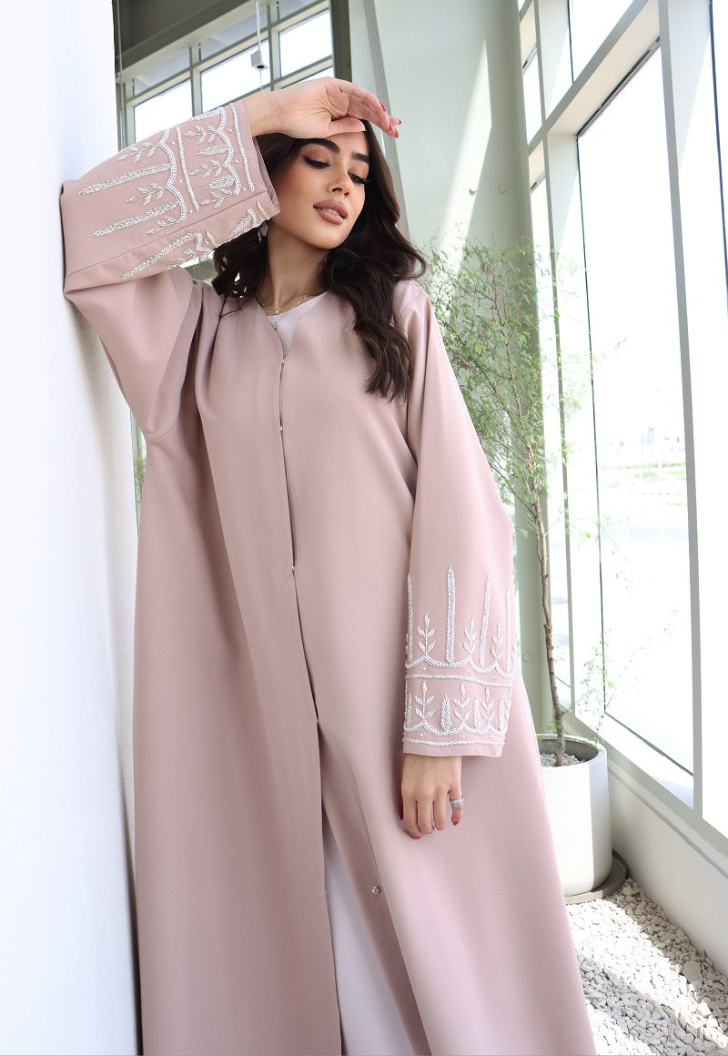 Sahara Peachy Pink Luxury Dubai Abaya