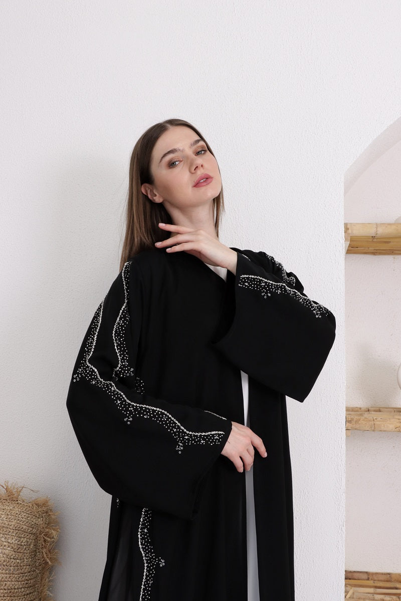 Zahra Black Nida Chiffon Abaya
