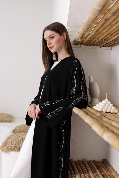 Zahra Black Nida Chiffon Abaya