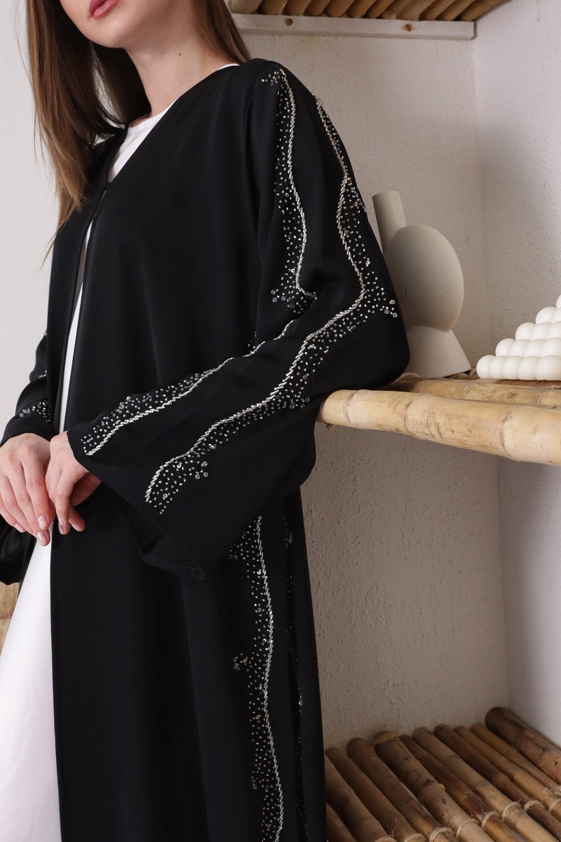 Zahra Black Nida Chiffon Abaya
