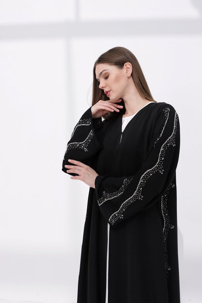 Zahra Black Nida Chiffon Abaya