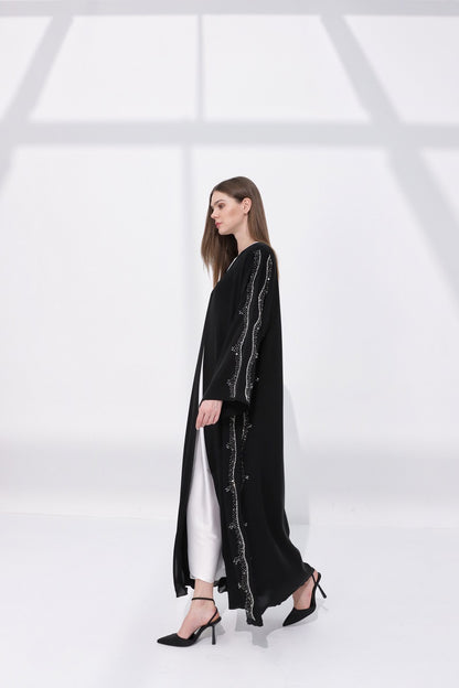 Zahra Black Nida Chiffon Abaya