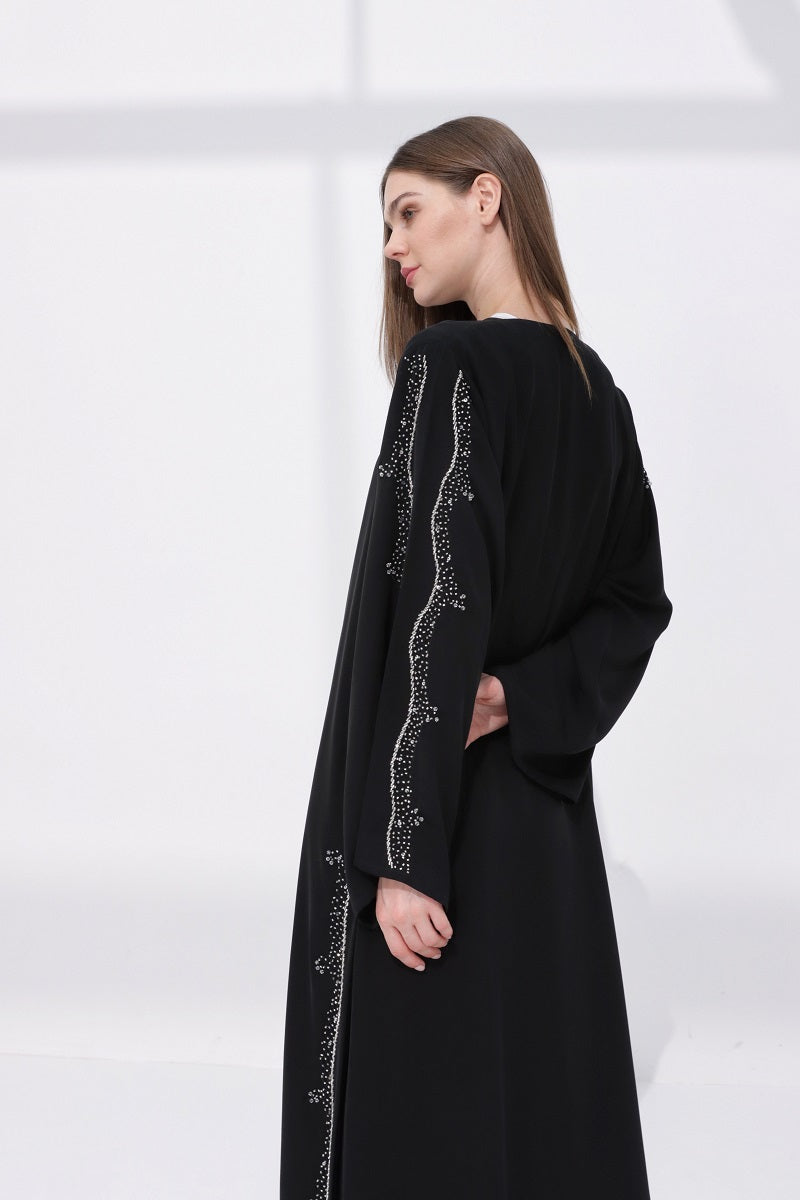 Zahra Black Nida Chiffon Abaya