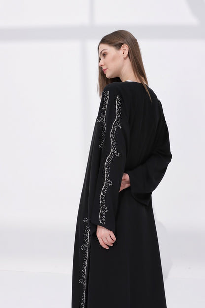 Zahra Black Nida Chiffon Abaya