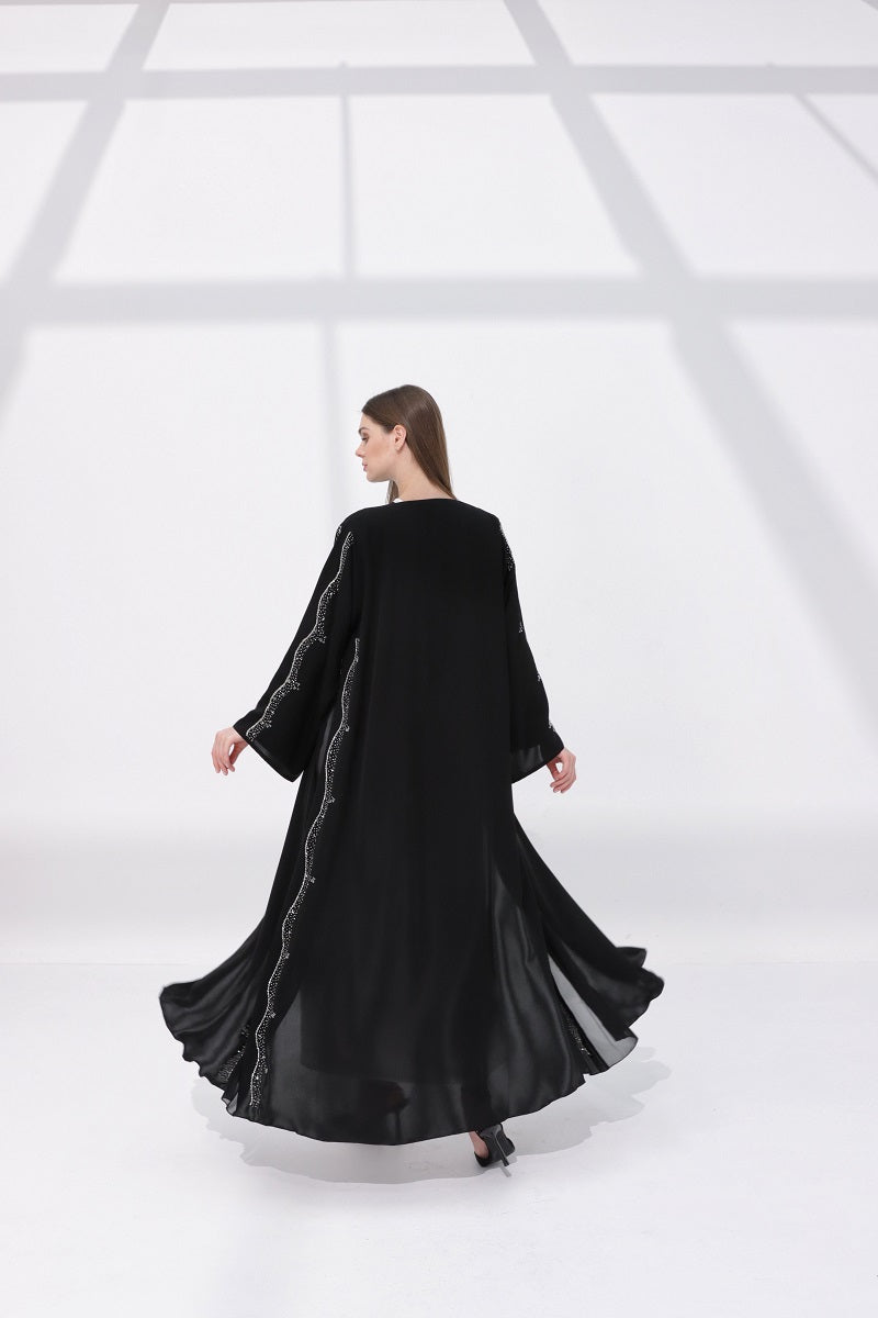 Zahra Black Nida Chiffon Abaya