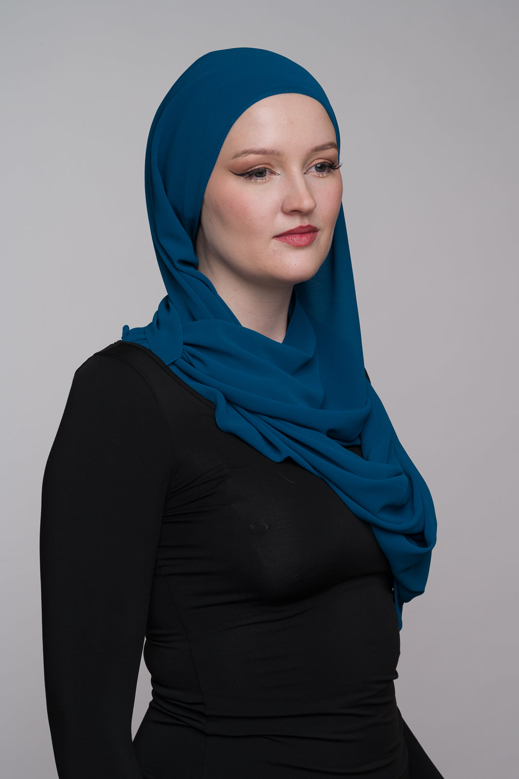 PRUSSIAN BLUE CHIFFON HIJAB