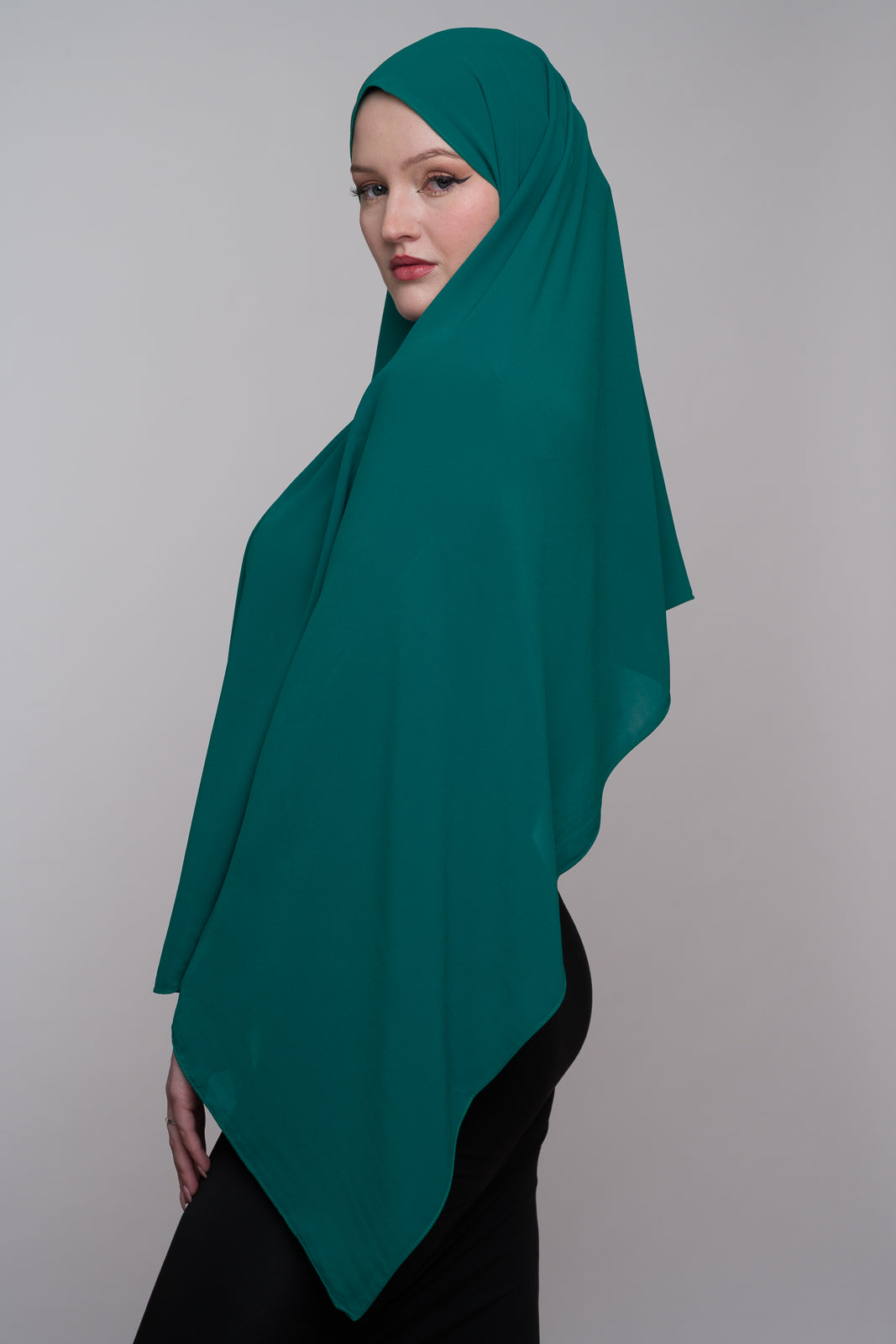 DEEP TEAL DIAMOND CHIFFON HIJAB