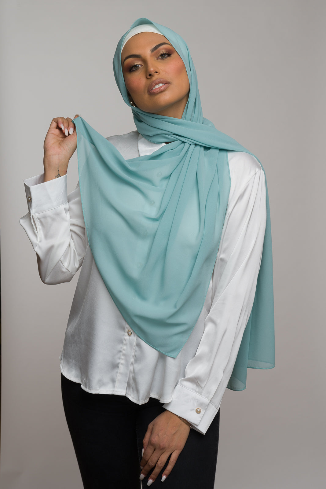 MOONSTONE BLUE CHIFFON HIJAB