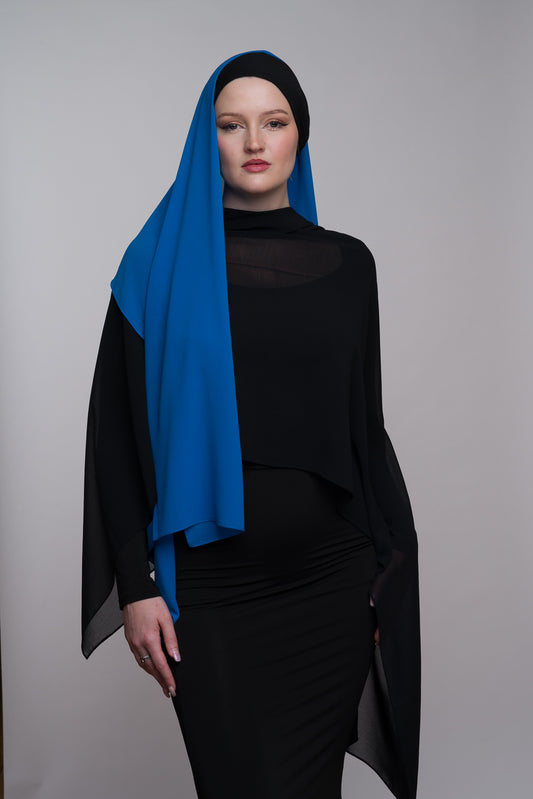 ELECTRIC BLUE DIAMOND CHIFFON HIJAB