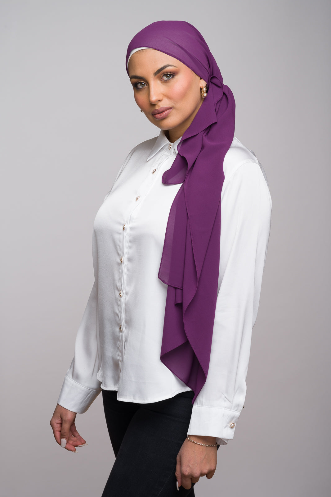 GRAPE PURPLE CHIFFON HIJAB