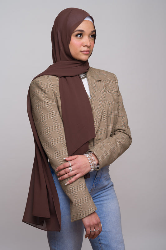 CONGO BROWN CHIFFON HIJAB