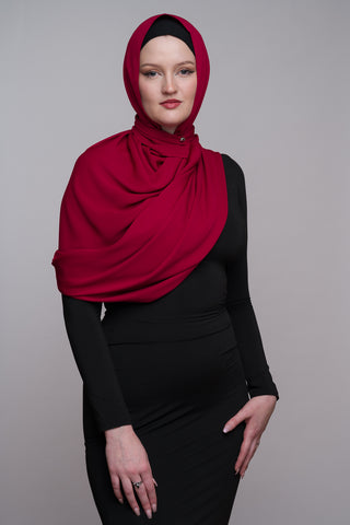 CHERRY RED MEDINA SILK HIJAB